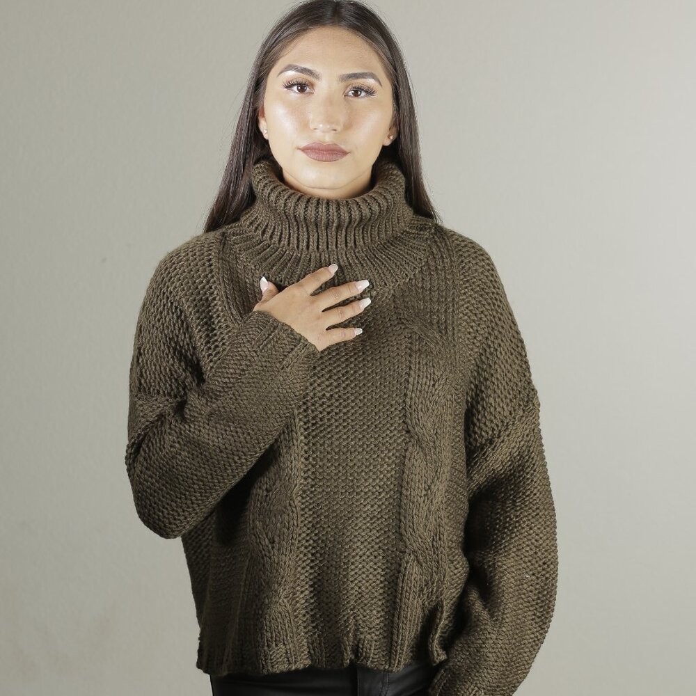 Cable Turtleneck Sweater